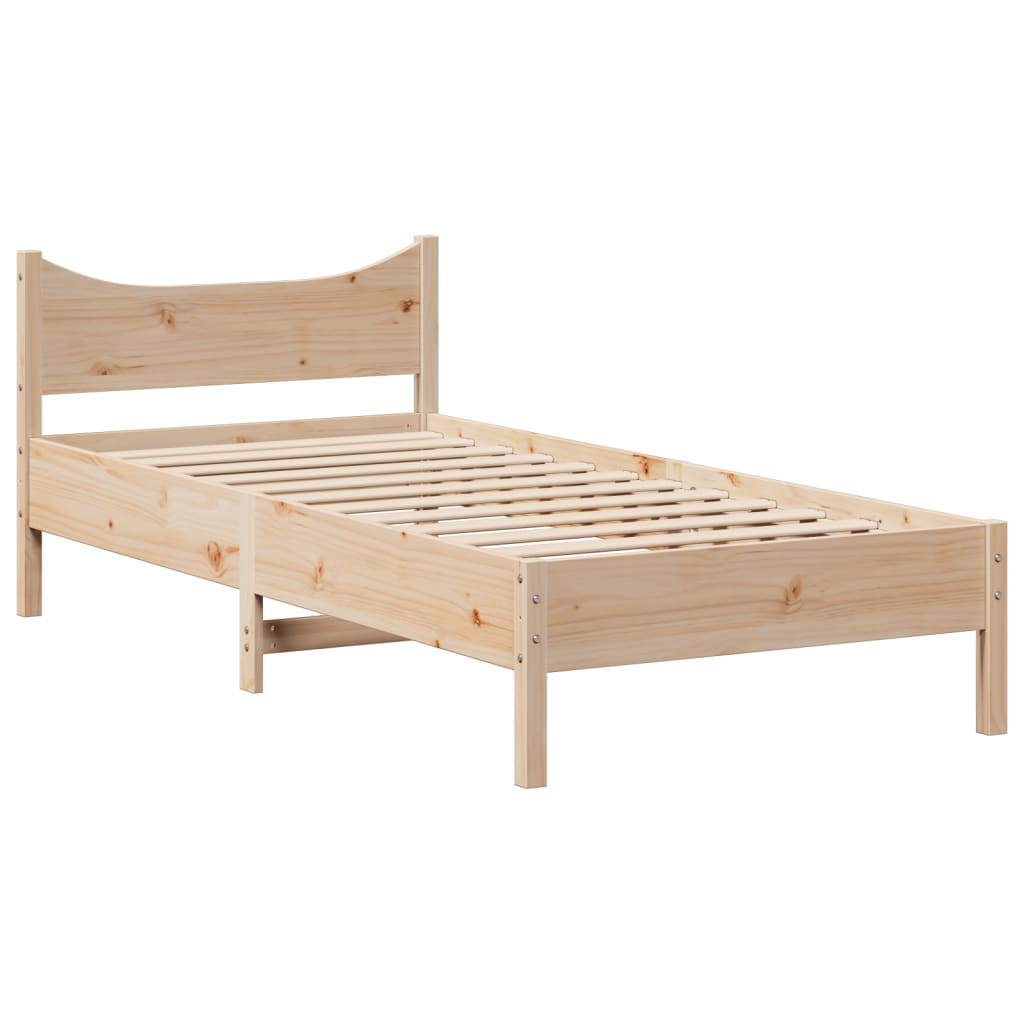 Bed Frame without Mattress 90x200 cm Solid Wood Pine