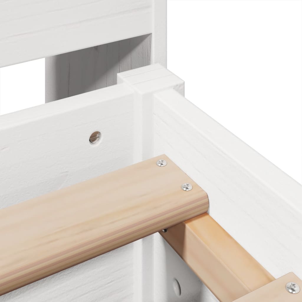 Bed Frame without Mattress White 140x200 cm Solid Wood Pine
