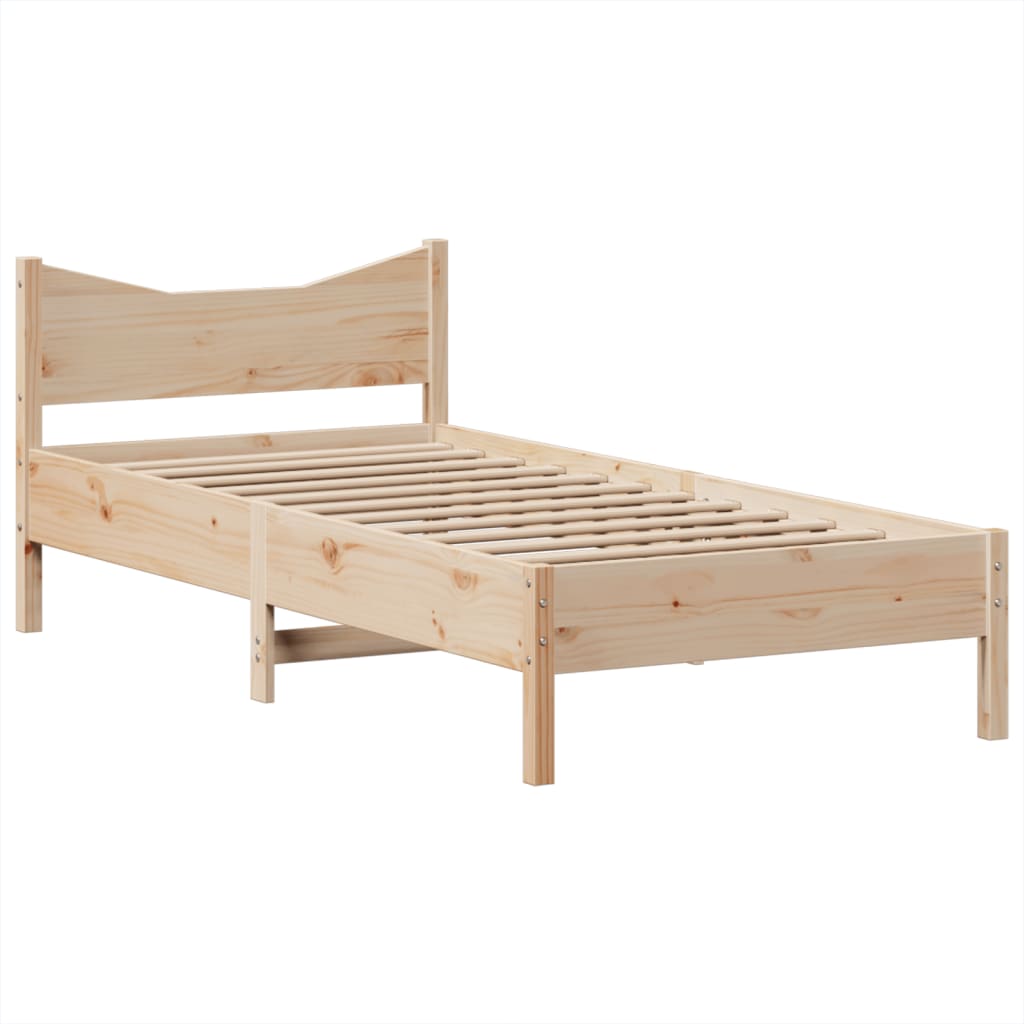 Bed Frame without Mattress 90x200 cm Solid Wood Pine