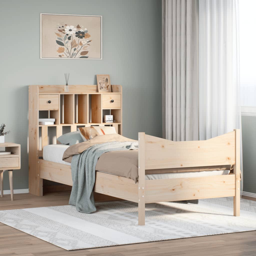 Bed Frame without Mattress 90x200 cm Solid Wood Pine