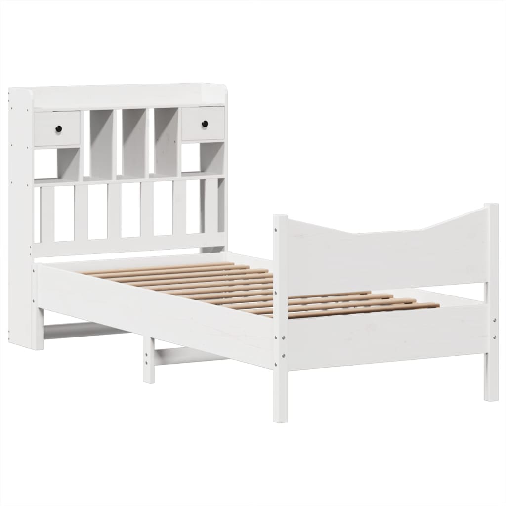 Bed Frame without Mattress White 75x190 cm Small Single Solid Wood Pine