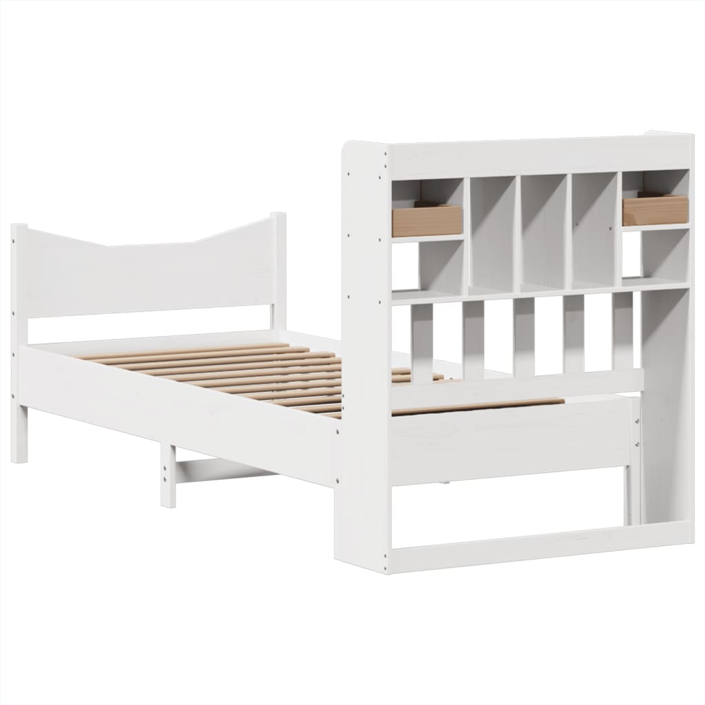 Bed Frame without Mattress White 75x190 cm Small Single Solid Wood Pine