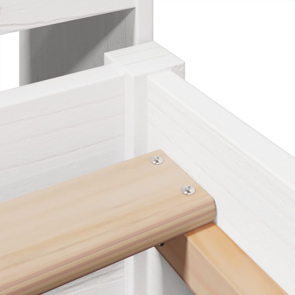 Bed Frame without Mattress White 75x190 cm Small Single Solid Wood Pine