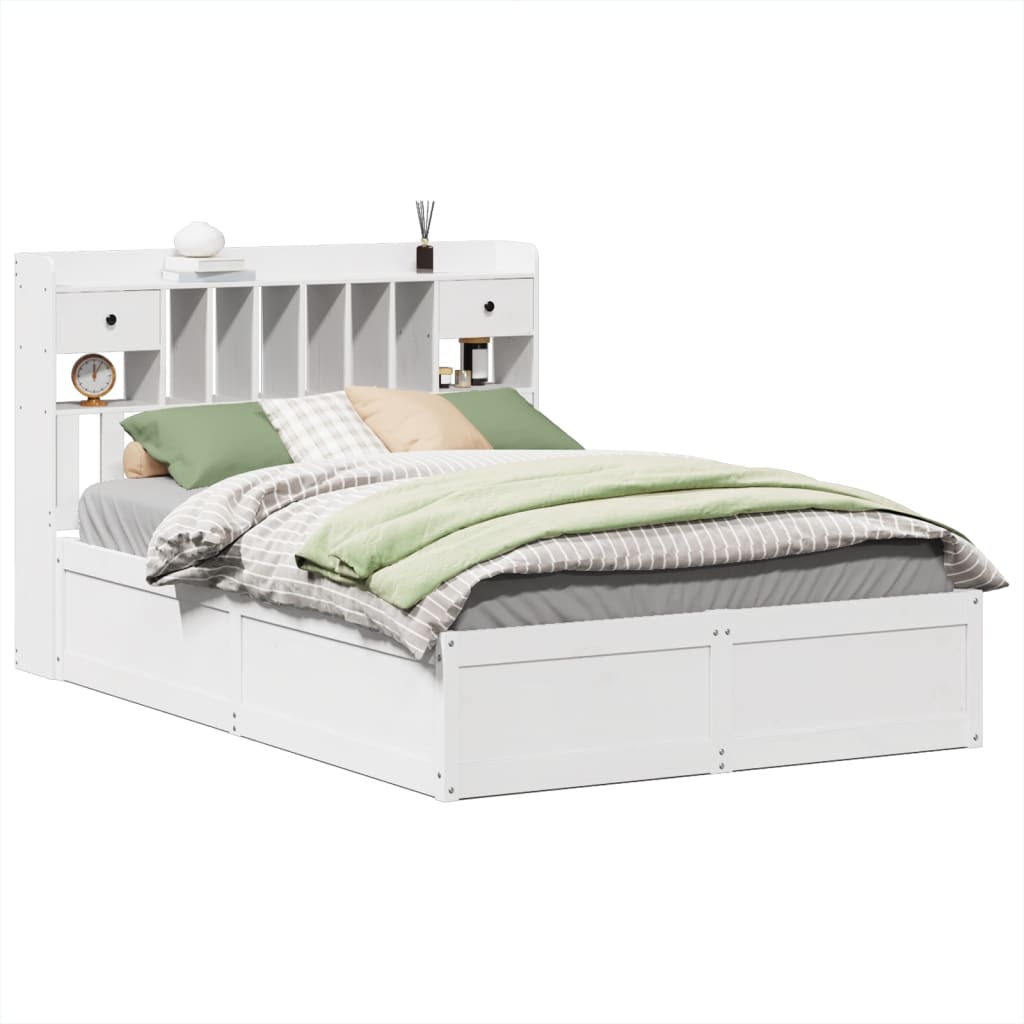 Bed Frame without Mattress White 140x200 cm Solid Wood Pine
