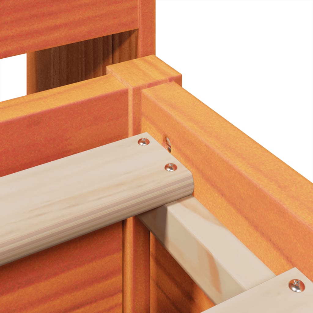 Bed Frame without Mattress Wax Brown 120x200 cm Solid Wood Pine