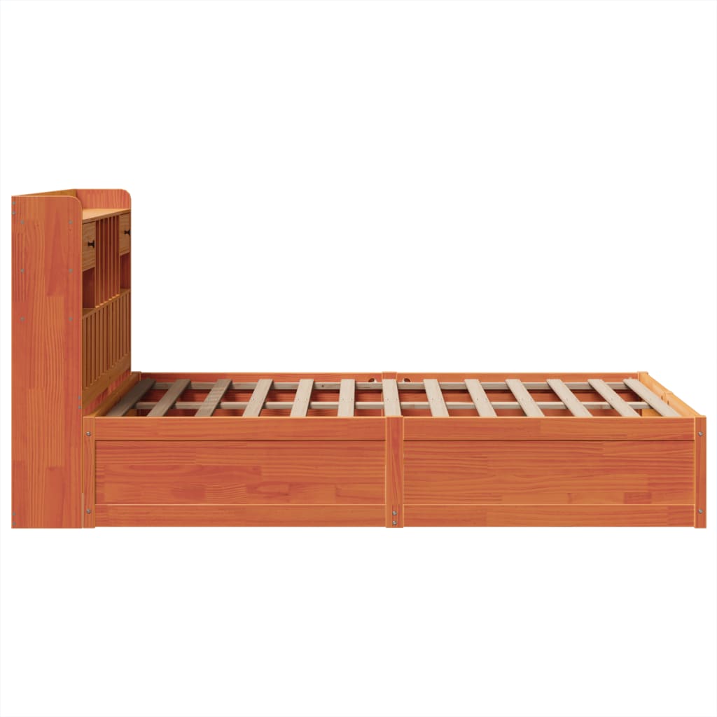Bed Frame without Mattress Wax Brown 120x190 cm Small Double Solid Wood Pine