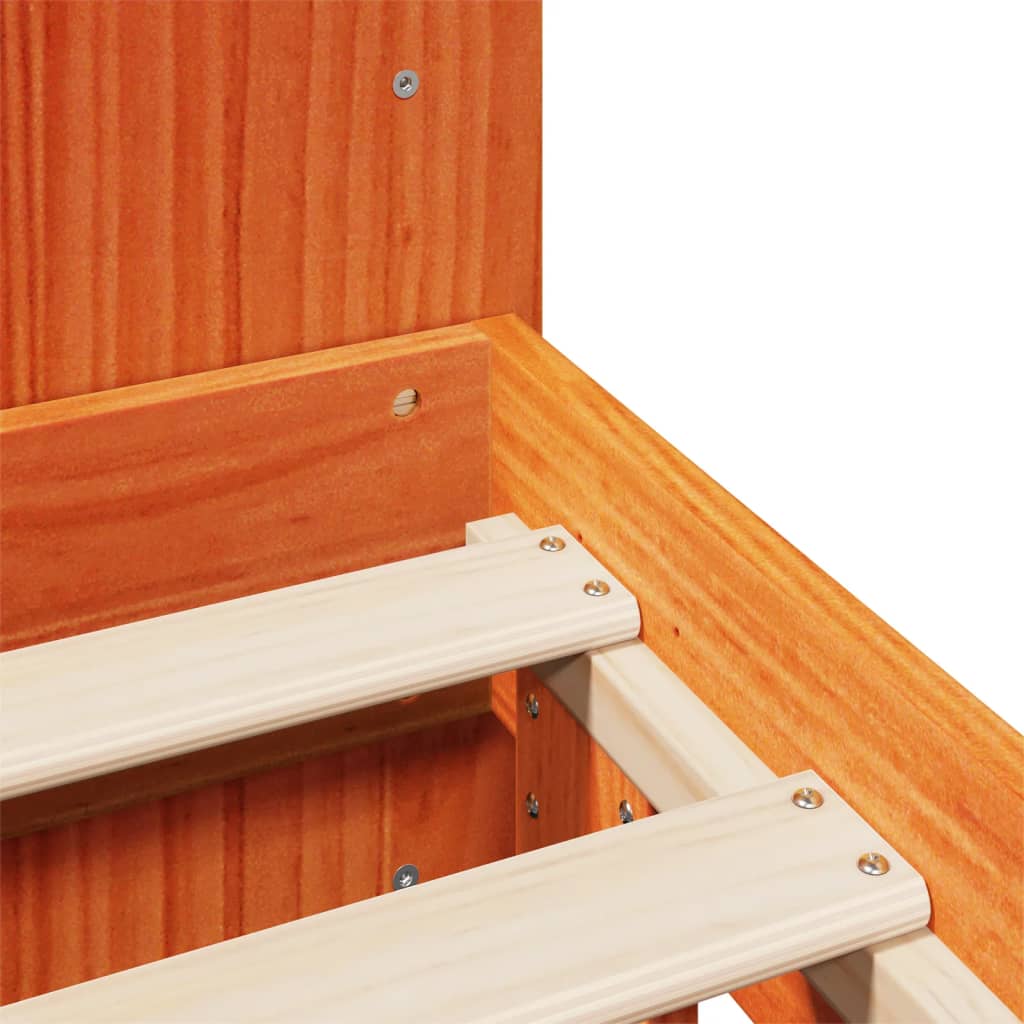 Bed Frame without Mattress Wax Brown 160x200 cm Solid Wood Pine