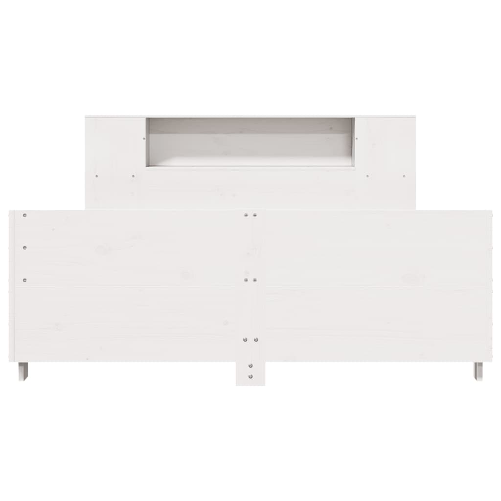 Bed Frame without Mattress White 150x200 cm King Size Solid Wood Pine