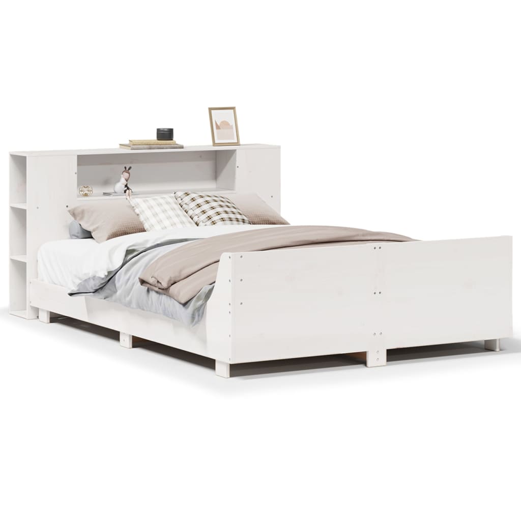 Bed Frame without Mattress White 120x200 cm Solid Wood Pine