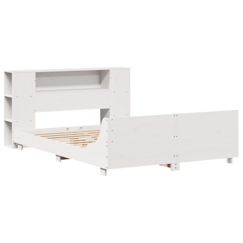 Bed Frame without Mattress White 120x200 cm Solid Wood Pine