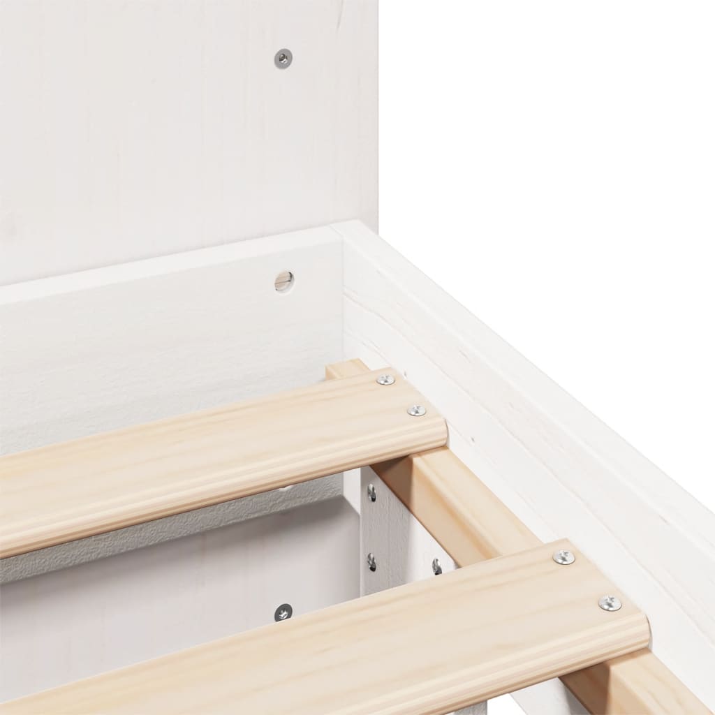 Bed Frame without Mattress White 120x190 cm Small Double Solid Wood Pine