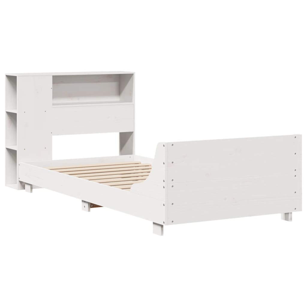 Bed Frame without Mattress White 90x200 cm Solid Wood Pine