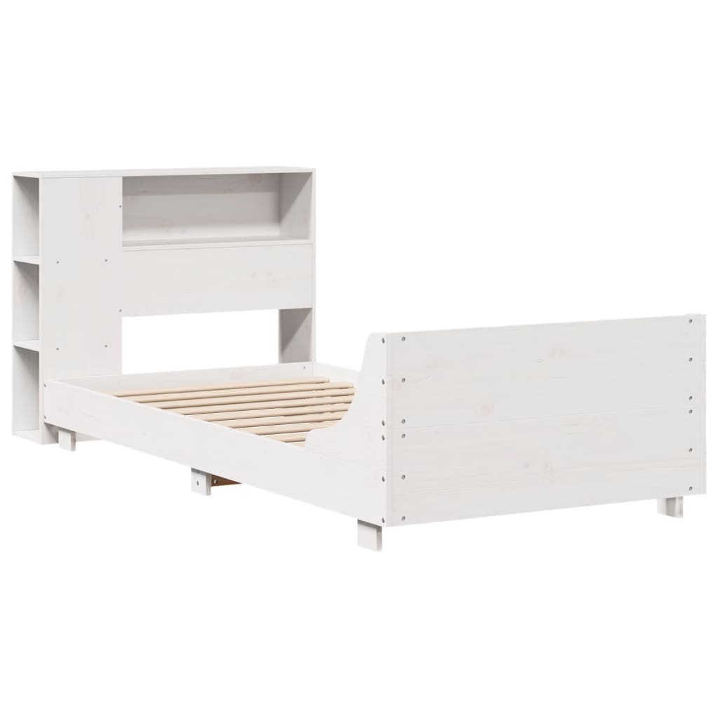 Bed Frame without Mattress White 75x190 cm Small Single Solid Wood Pine