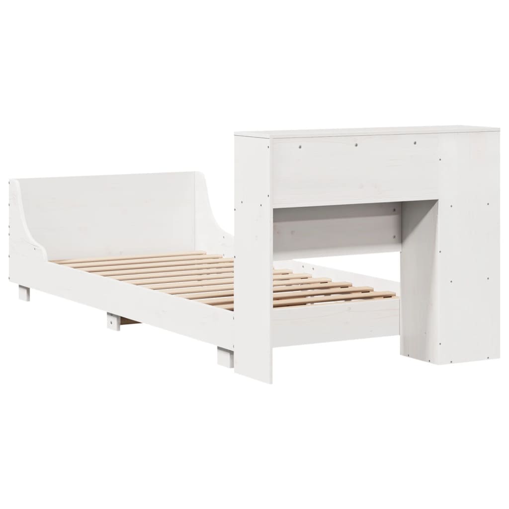 Bed Frame without Mattress White 75x190 cm Small Single Solid Wood Pine