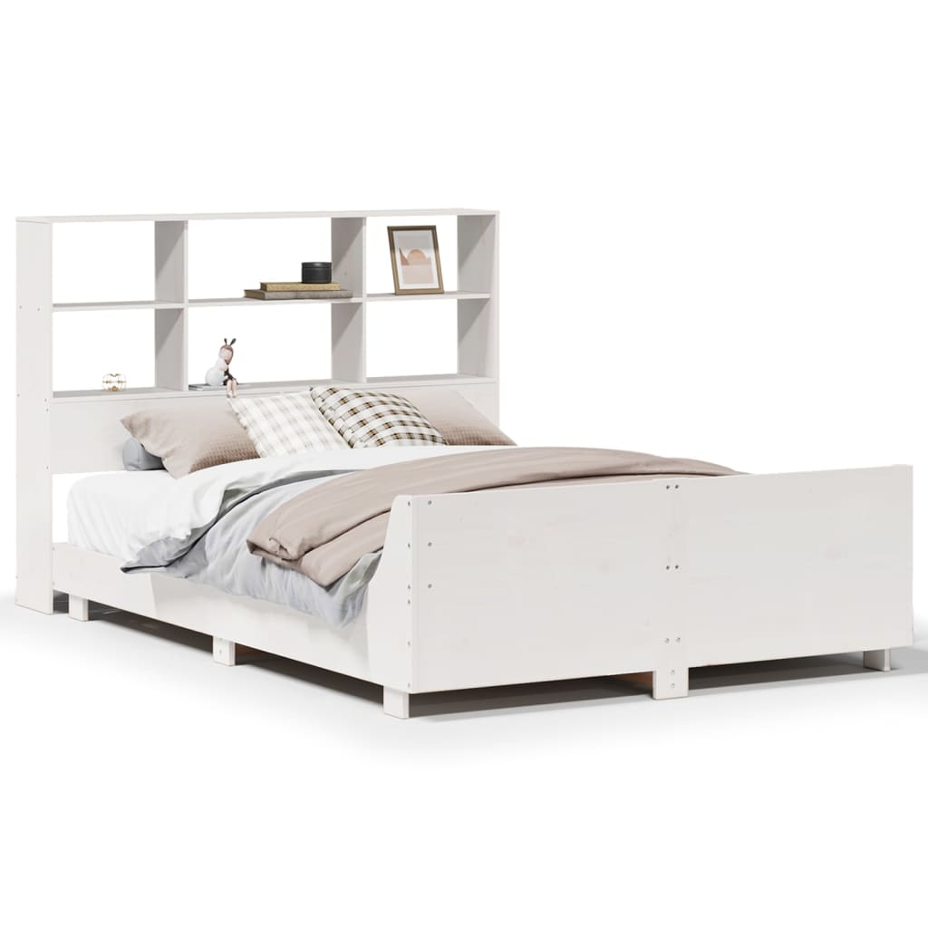 Bed Frame without Mattress White 120x200 cm Solid Wood Pine