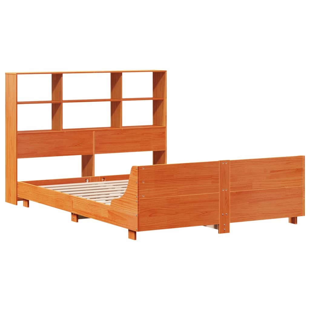 Bed Frame without Mattress Wax Brown 120x200 cm Solid Wood Pine