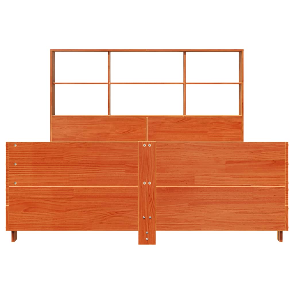 Bed Frame without Mattress Wax Brown 120x190 cm Small Double Solid Wood Pine