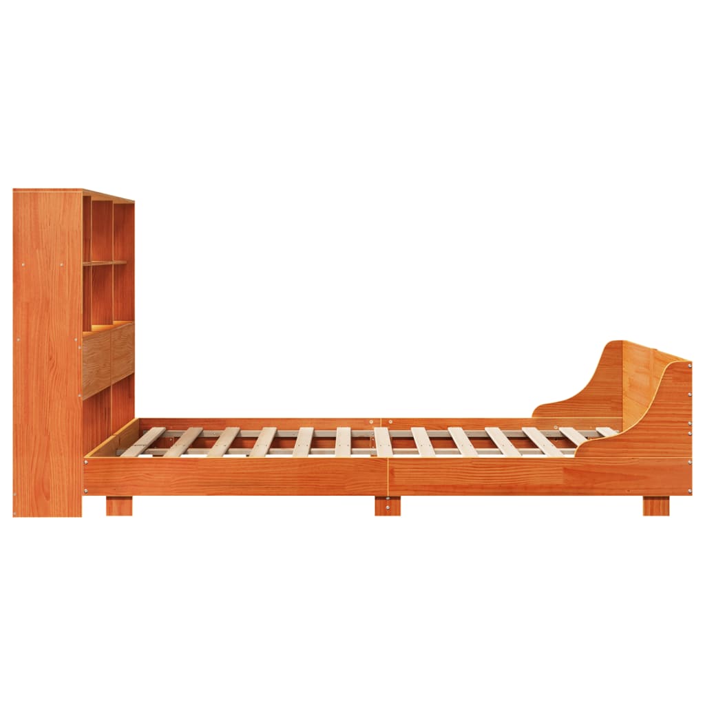 Bed Frame without Mattress Wax Brown 120x190 cm Small Double Solid Wood Pine