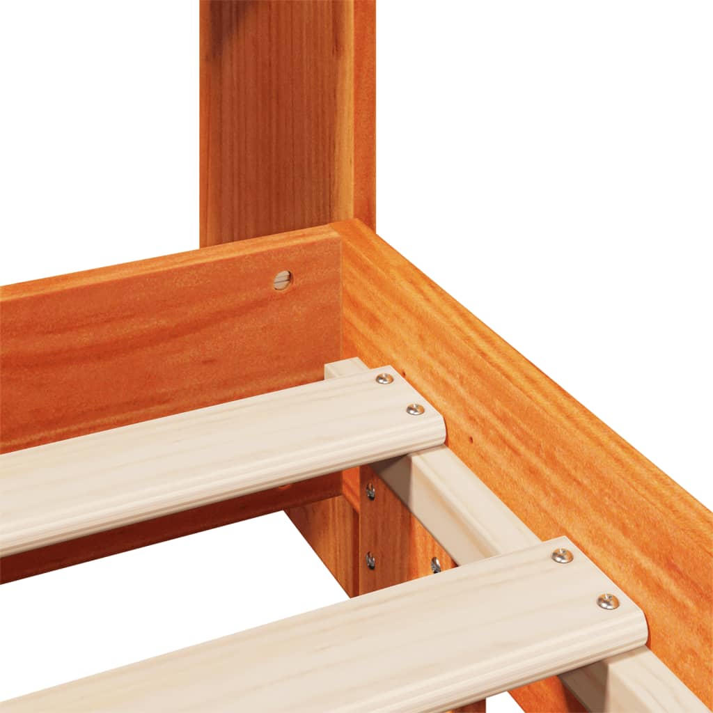 Bed Frame without Mattress Wax Brown 120x190 cm Small Double Solid Wood Pine