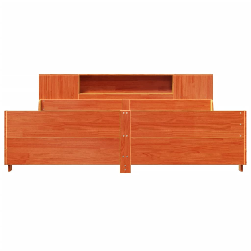 Bed Frame without Mattress Wax Brown 180x200 cm Super King Solid Wood Pine