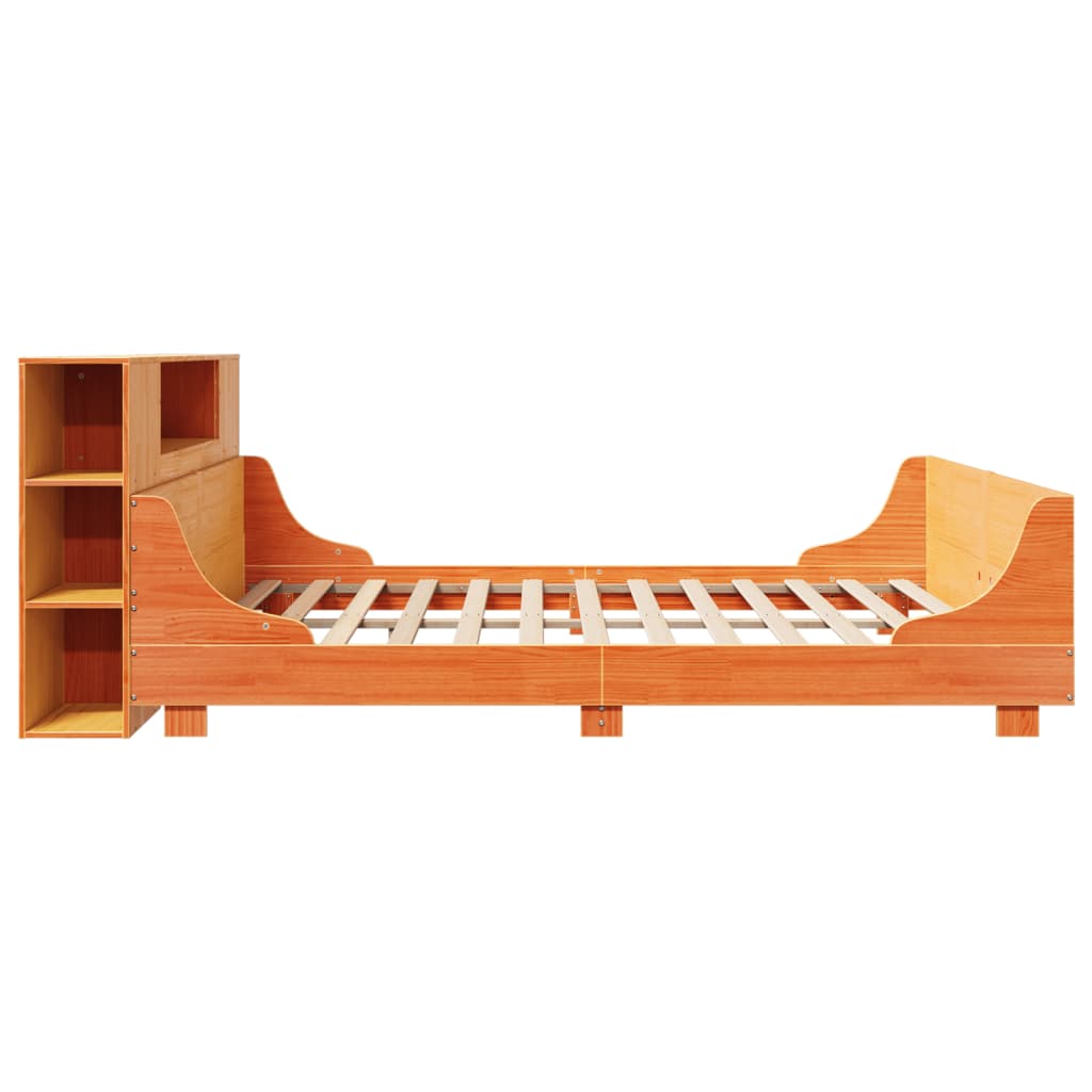 Bed Frame without Mattress Wax Brown 180x200 cm Super King Solid Wood Pine