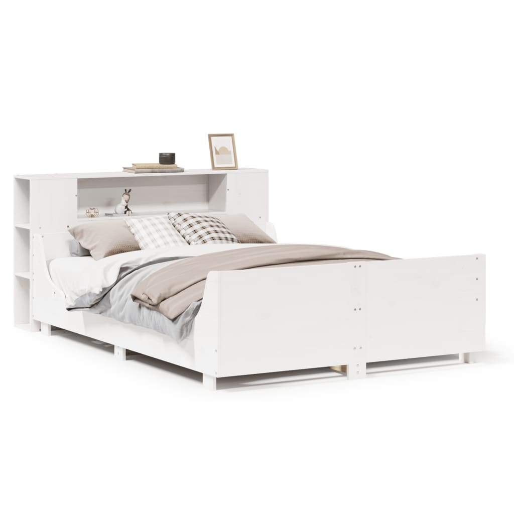 Bed Frame without Mattress White 120x200 cm Solid Wood Pine