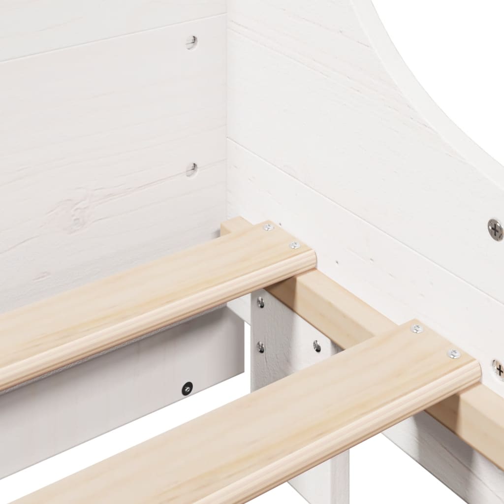 Bed Frame without Mattress White 120x200 cm Solid Wood Pine