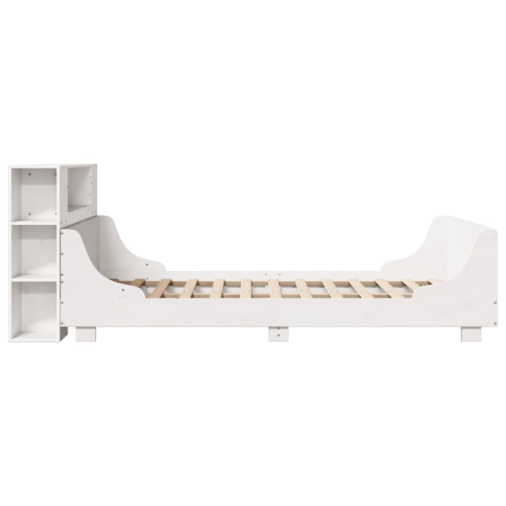Bed Frame without Mattress White 140x190 cm Solid Wood Pine