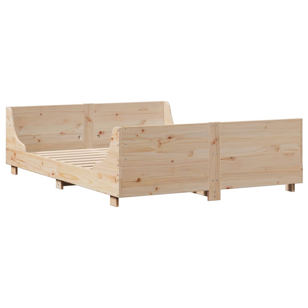 Bed Frame without Mattress 120x190 cm Small Double Solid Wood Pine
