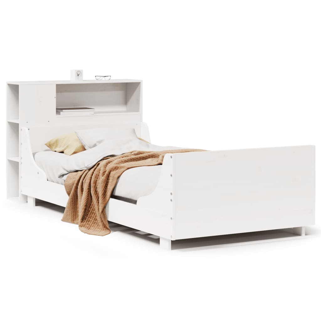 Bed Frame without Mattress White 90x200 cm Solid Wood Pine