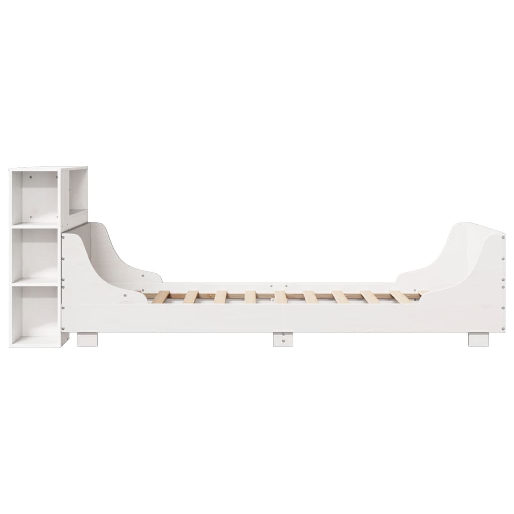 Bed Frame without Mattress White 90x200 cm Solid Wood Pine