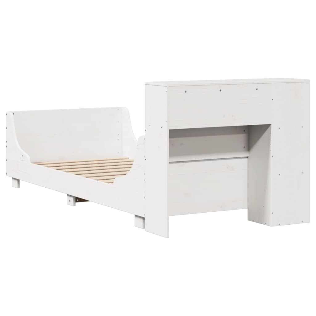 Bed Frame without Mattress White 90x200 cm Solid Wood Pine