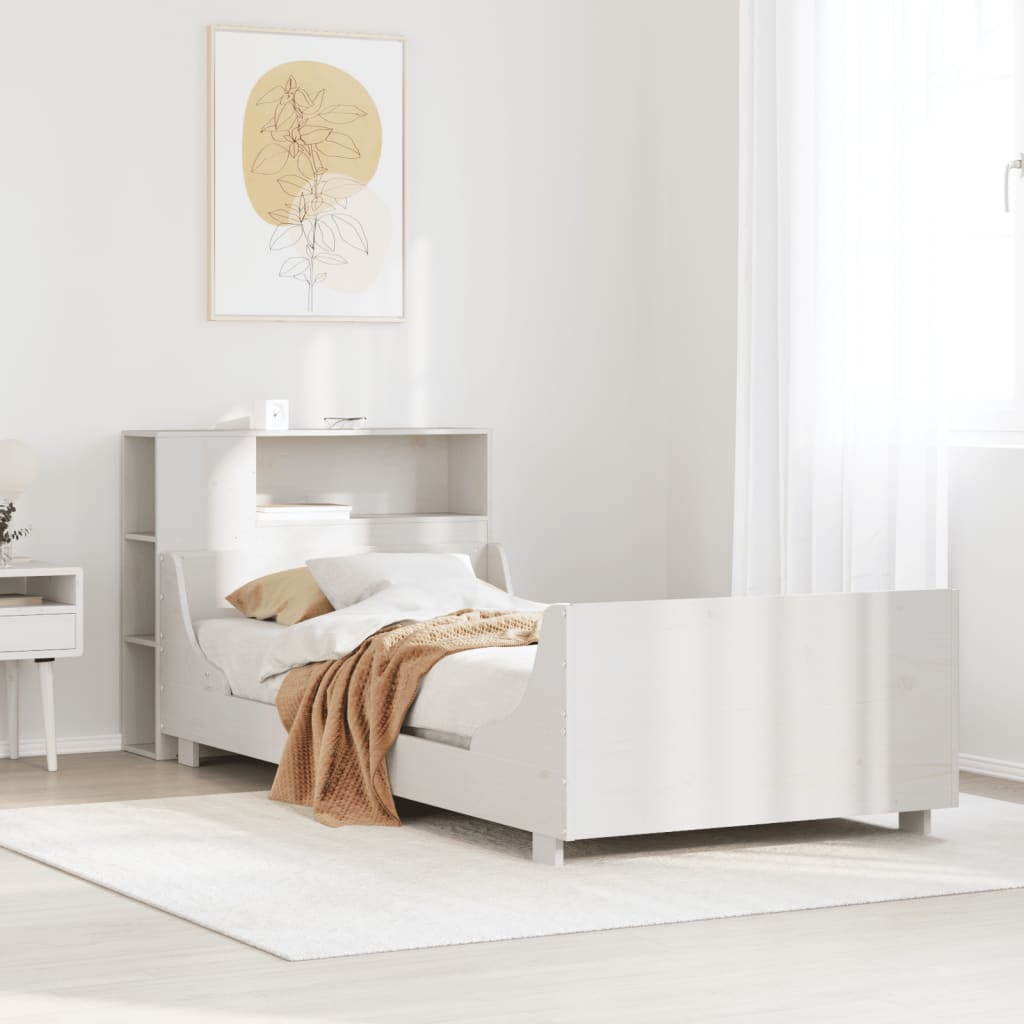 Bed Frame without Mattress White 90x200 cm Solid Wood Pine