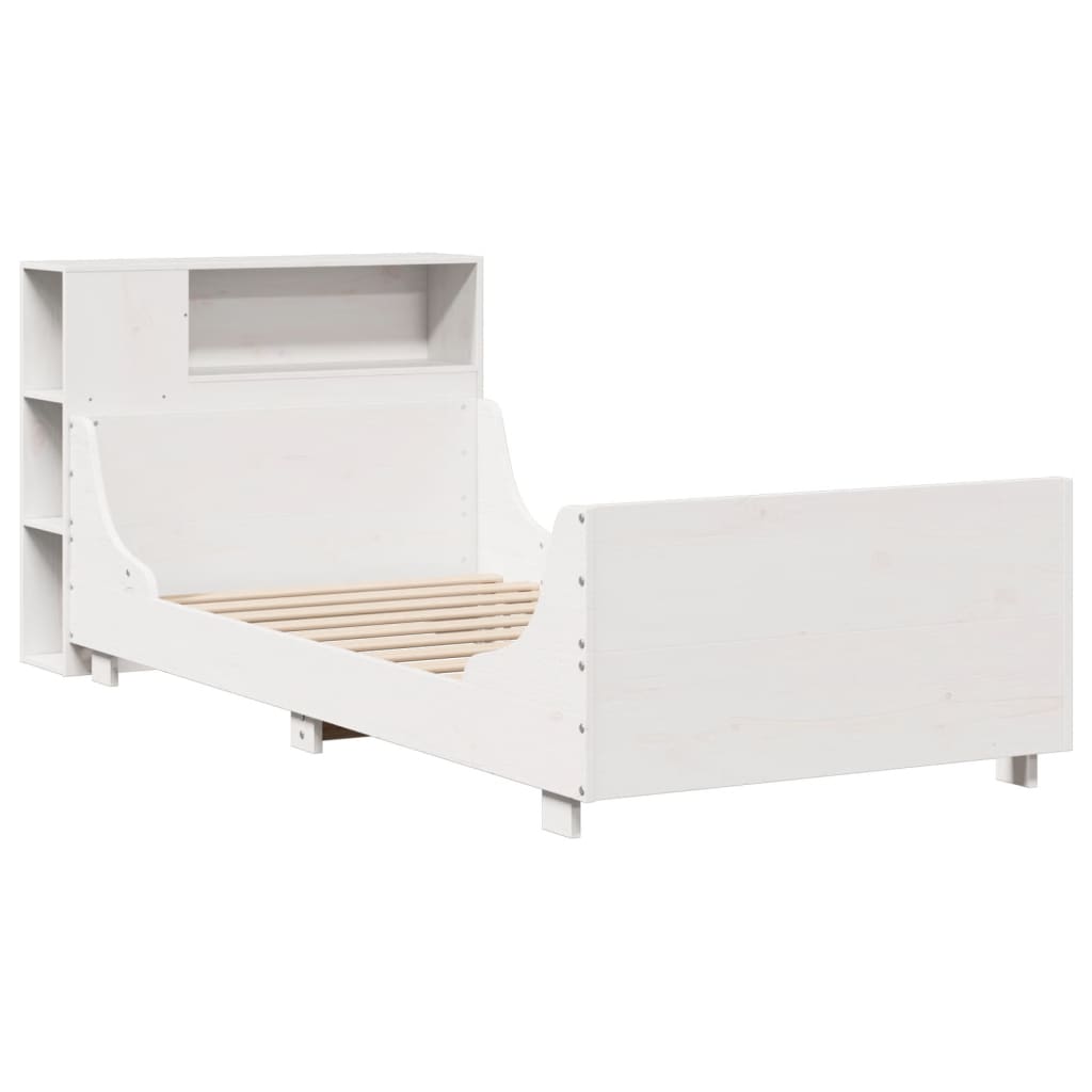 Bed Frame without Mattress White 90x190 cm Single Solid Wood Pine