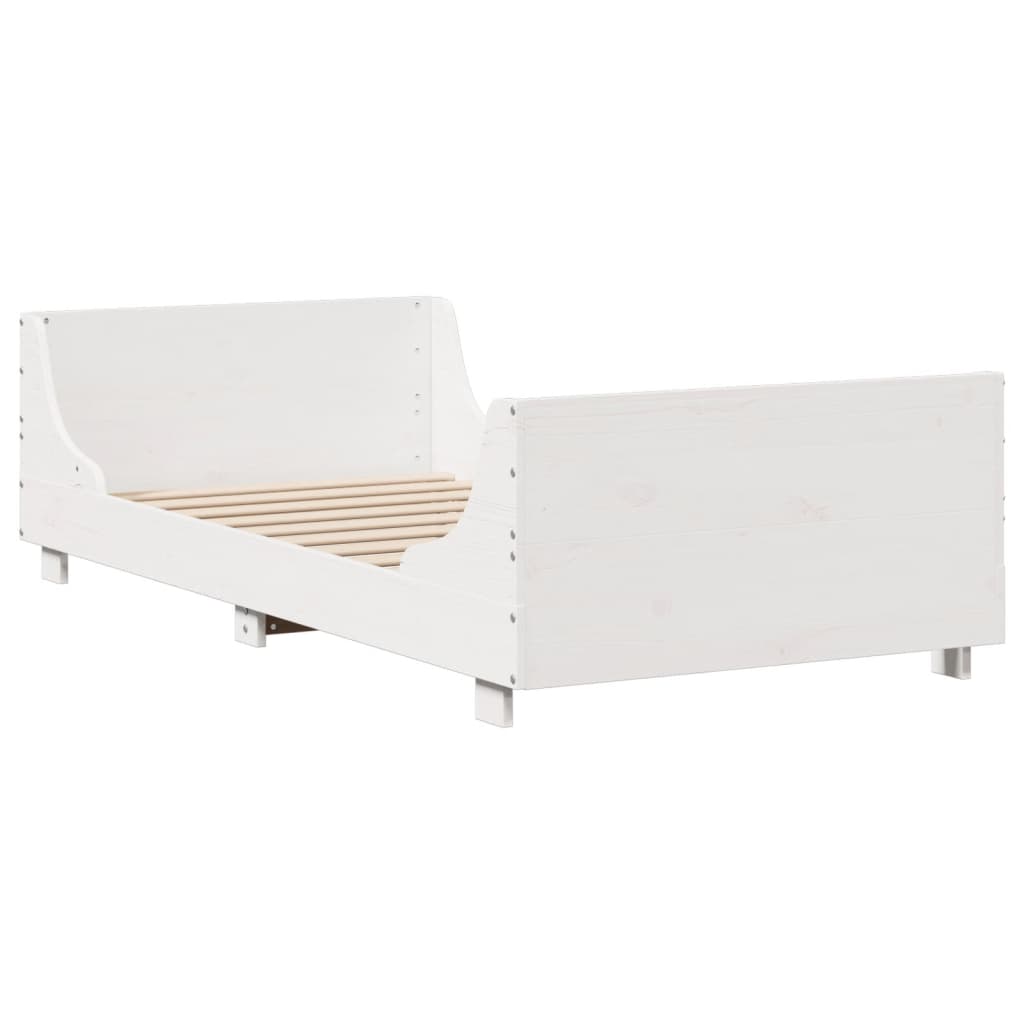 Bed Frame without Mattress White 90x190 cm Single Solid Wood Pine