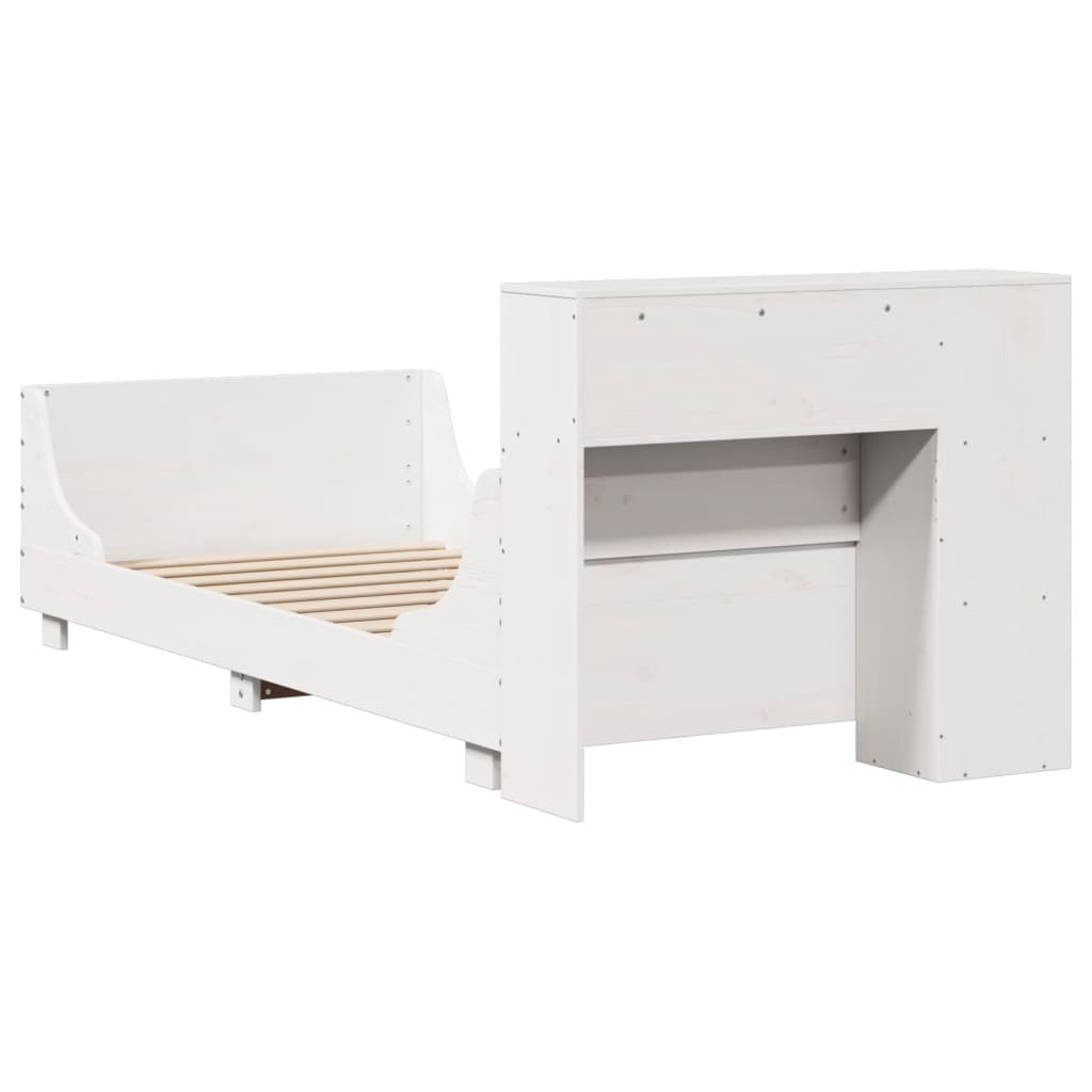 Bed Frame without Mattress White 90x190 cm Single Solid Wood Pine