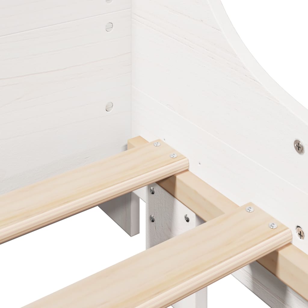 Bed Frame without Mattress White 90x190 cm Single Solid Wood Pine