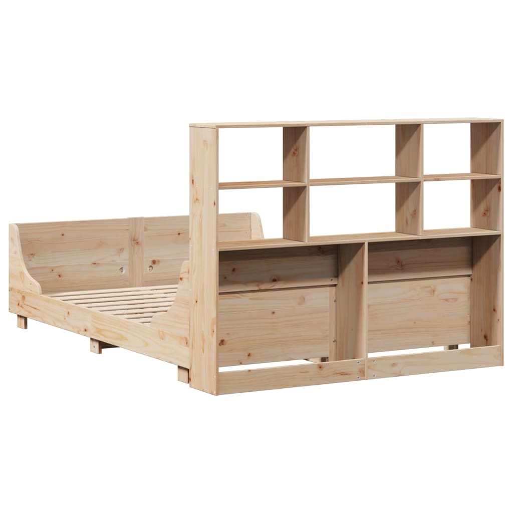 Bookcase Bed without Mattress 140x200 cm Solid Wood