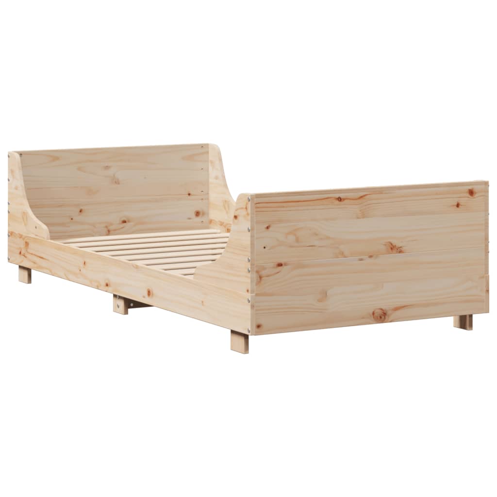 Bookcase Bed without Mattress 90x200 cm Solid Wood