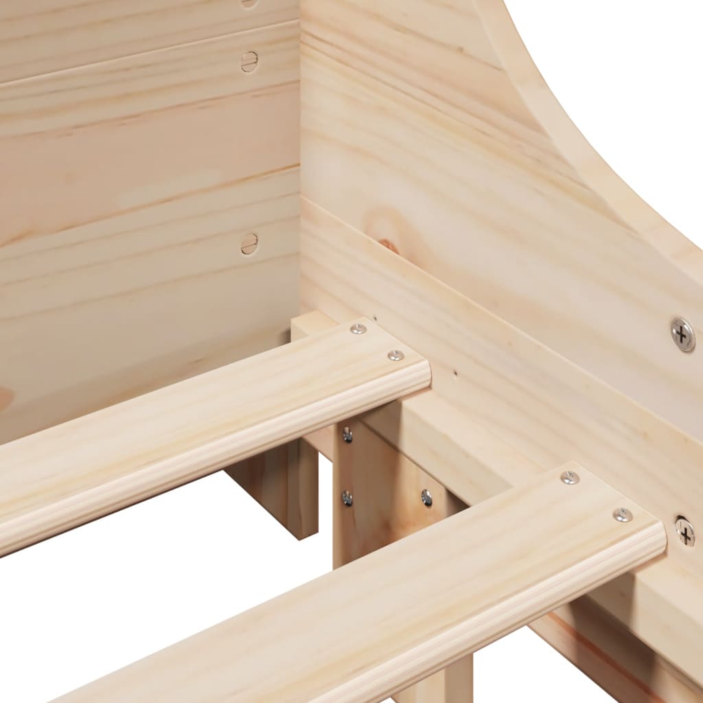 Bookcase Bed without Mattress 90x200 cm Solid Wood
