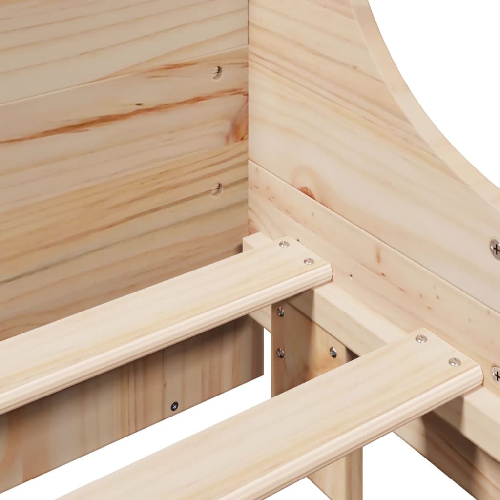 Bookcase Bed without Mattress 140x190 cm Solid Wood