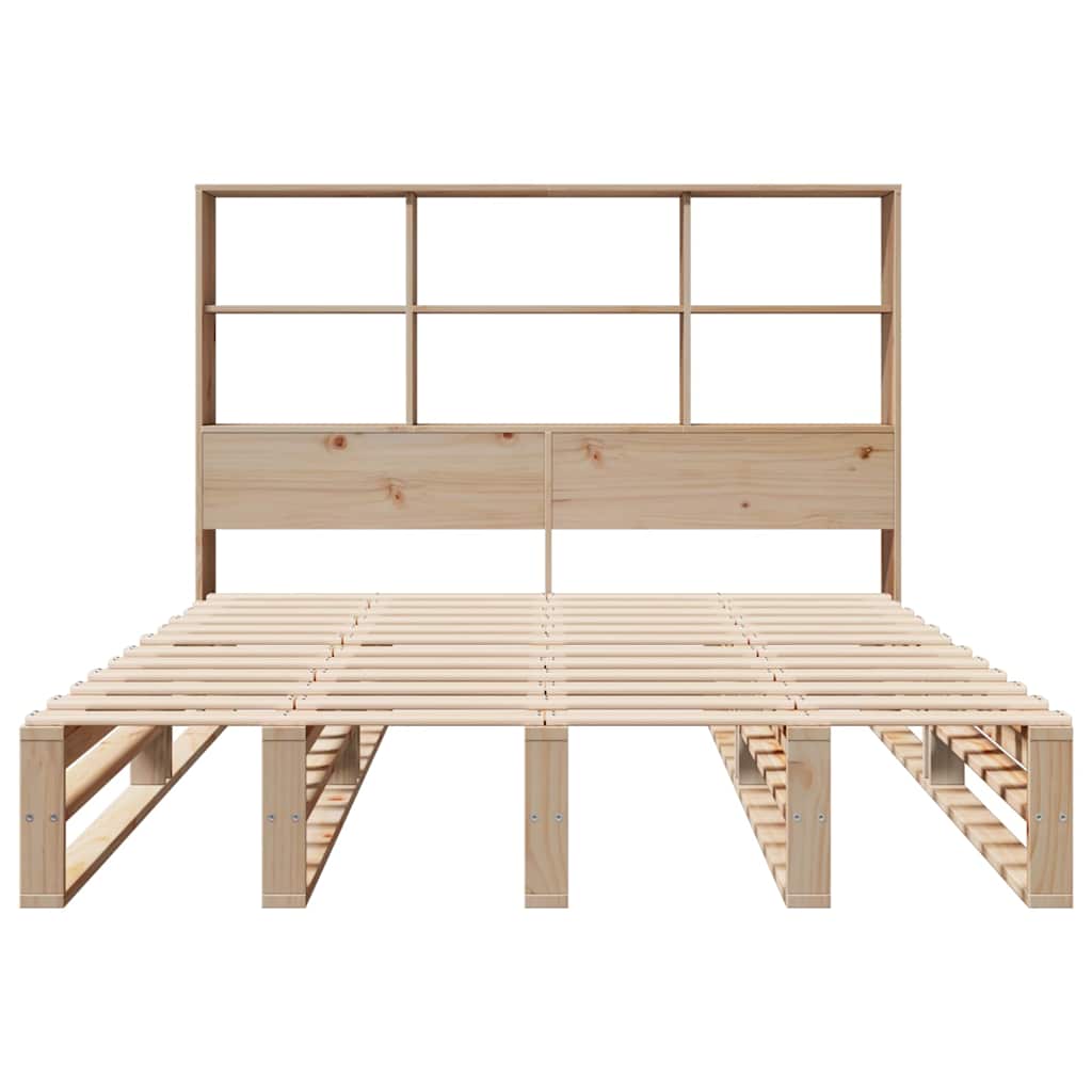 Bookcase Bed without Mattress 140x190 cm Solid Wood