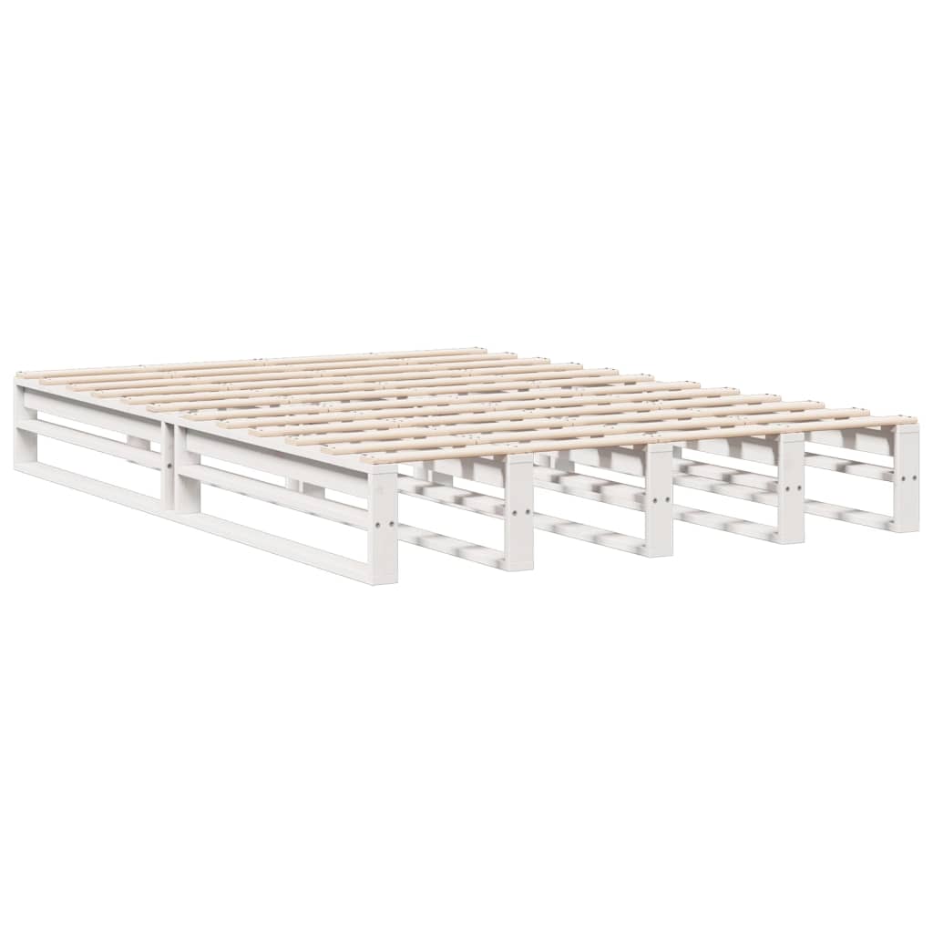 Bookcase Bed without Mattress White 140x200 cm Solid Wood Pine