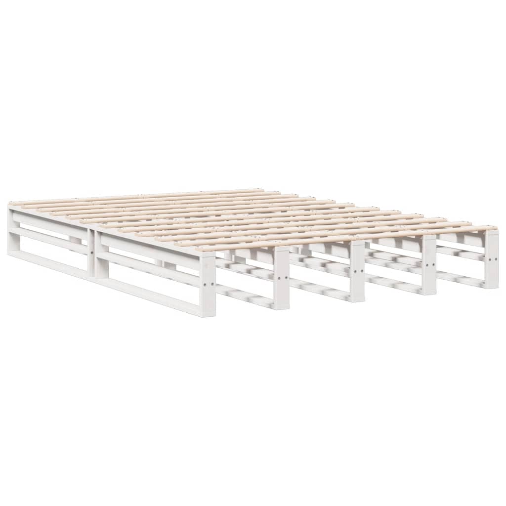 Bookcase Bed without Mattress White 160x200 cm Solid Wood Pine
