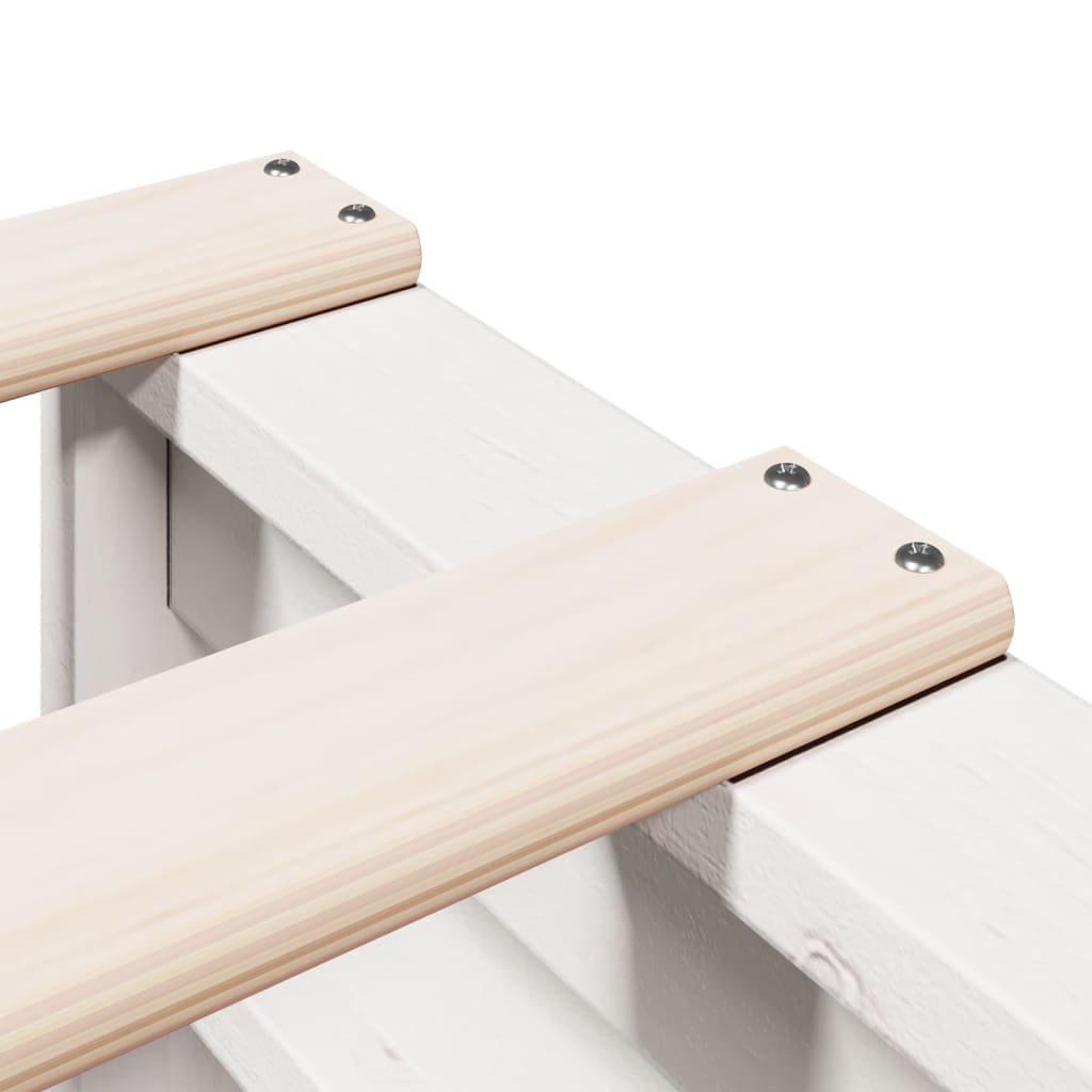 Bookcase Bed without Mattress White 180x200 cm Super King Solid Wood Pine