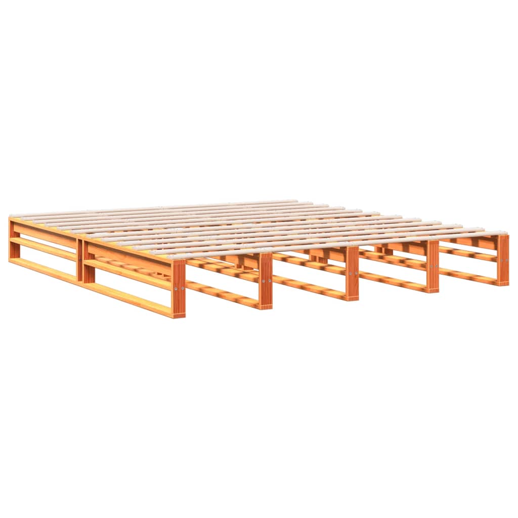 Bookcase Bed without Mattress Wax Brown 200x200 cm Solid Wood Pine