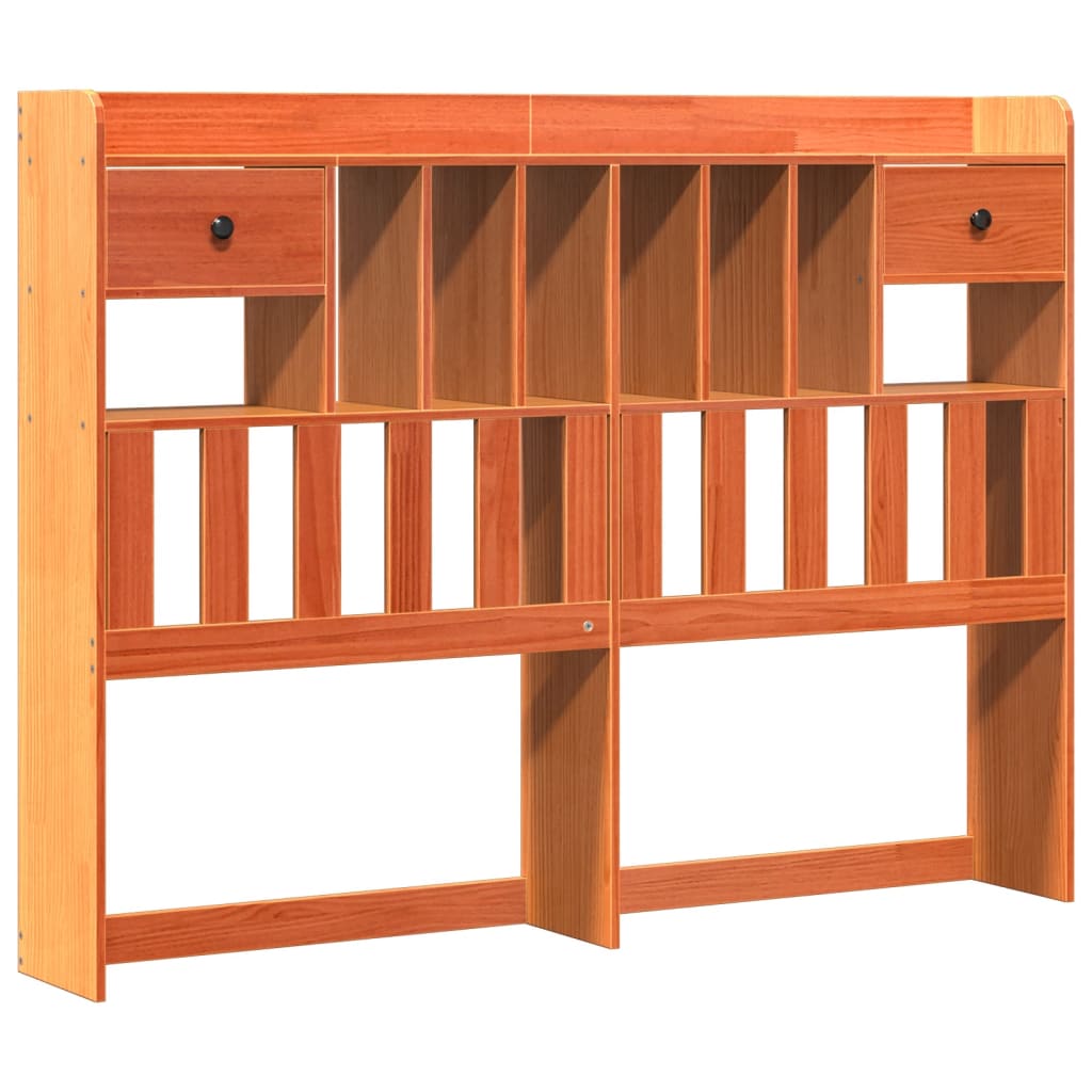 Bookcase Bed without Mattress Wax Brown 140x190 cm Solid Wood Pine