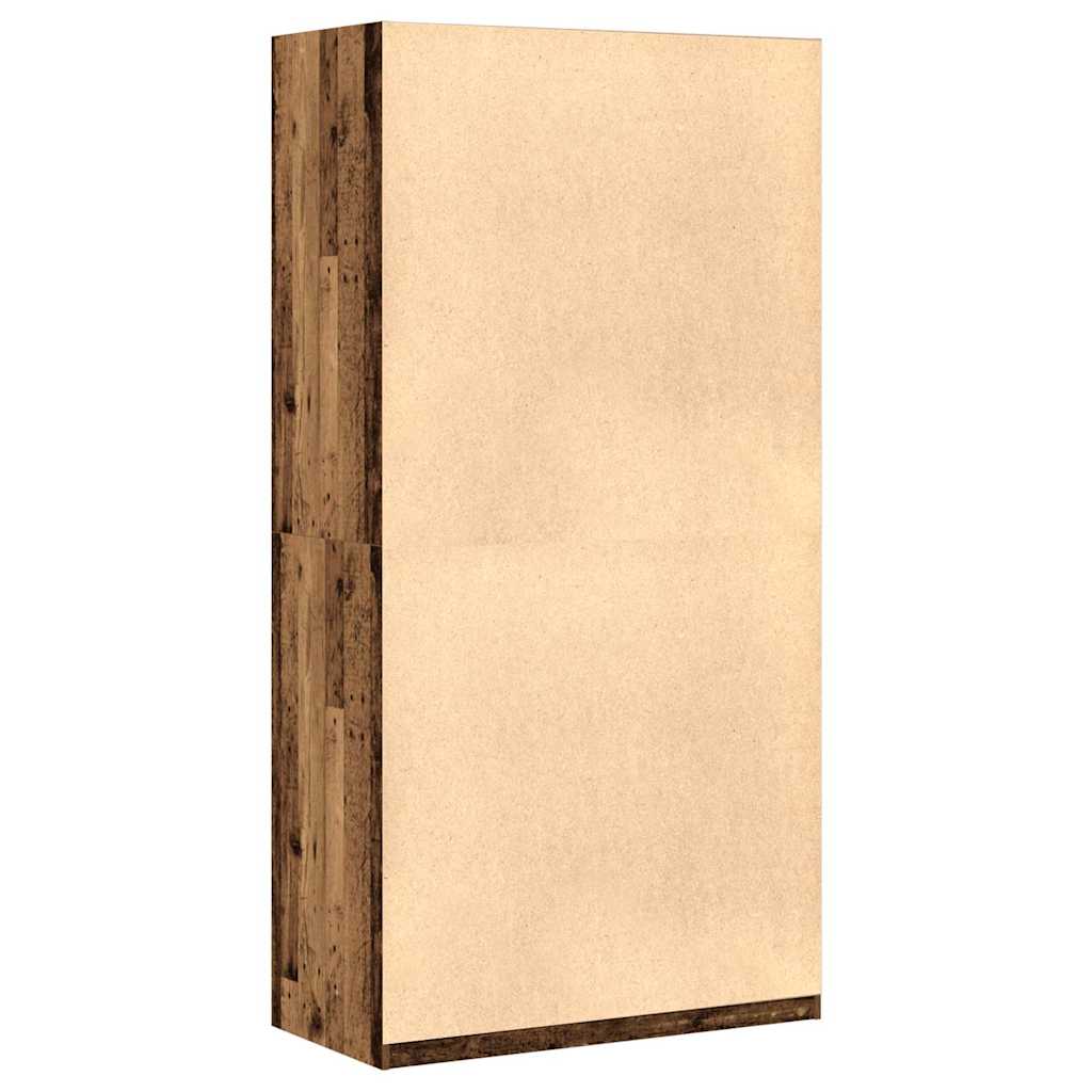 Modern Wooden Open Bedroom Wardrobe With Storage Shelves & Hanging Clothes Rail
