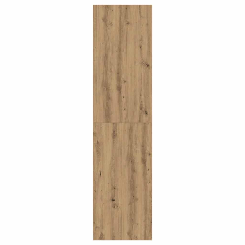 Modern Wooden Open Bedroom Wardrobe With Storage Shelves & Hanging Clothes Rail