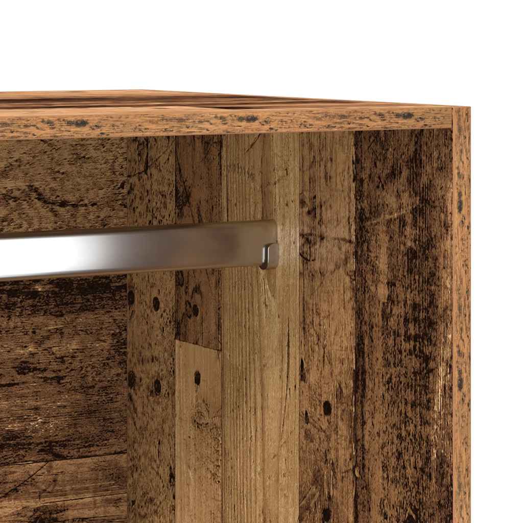 Modern Wooden 50cm Open Tall Bedroom Wardrobe With 2 Drawers Hanging Rail